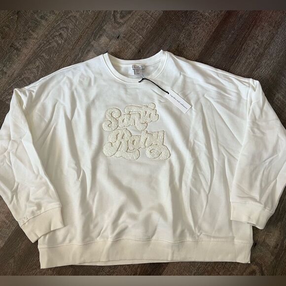 Cupcakes and Cashmere "Santa Baby" Ivory Sweatshirt-Size XL - Picture 1 of 7